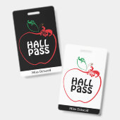 Apple Flourish Klaslokaal Docenten Pas Badge (Voor- en achterkant)