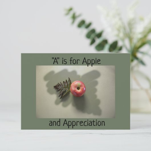 Apple for Appreciation Dank je platte kaart (Staand voorkant)