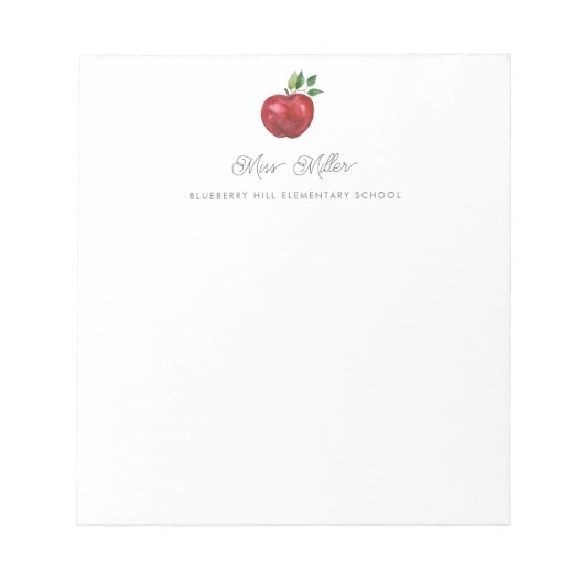 Apple for Teacher Personalized Notitieblok (Voorkant)