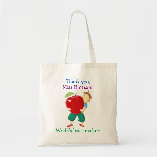 Apple for Teacher Tote Bag (Voorkant)