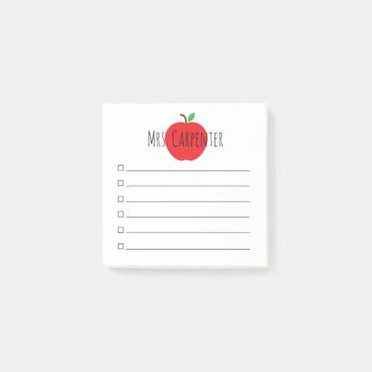Apple for the Teacher Personalized Check List Post-it® Notes (Voorkant)