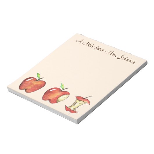 Apple for the Teacher Personalized Red Delicious Notitieblok (Linkerzijde)