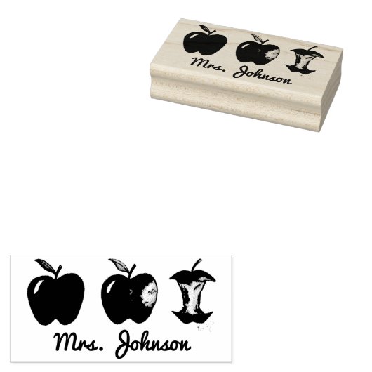 Apple for the Teacher Personalized Teaching School Rubberstempel (Gestempeld)