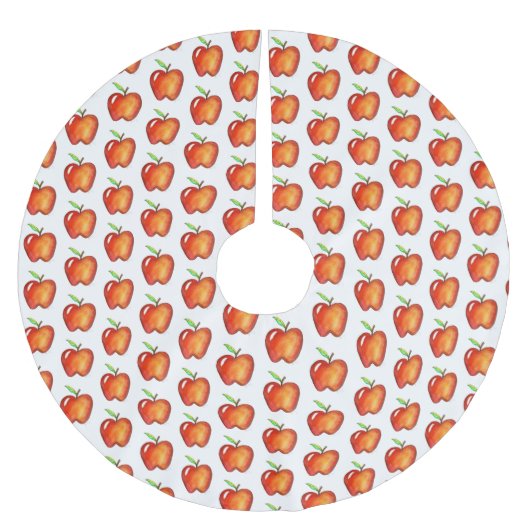 Apple for the Teacher Red Delicious Fruit Print Kerstboom Rok (Voorkant)