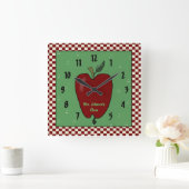 Apple for the Teacher Wall Clock Vierkante Klok (Huis)