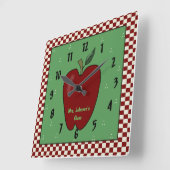 Apple for the Teacher Wall Clock Vierkante Klok (Hoek)