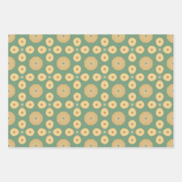 Apple Fruit Abstract Vintage Geometrisch Patroon 7 Inpakpapier Vel