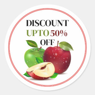 Apple Fruit bewerkbare aangepaste korting Sticker