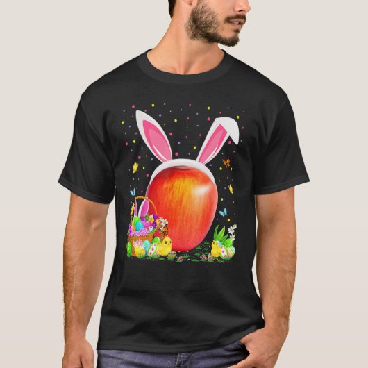 Apple Fruit Easter Hunt Bunny Apple Easter Sun T-shirt (Voorkant)