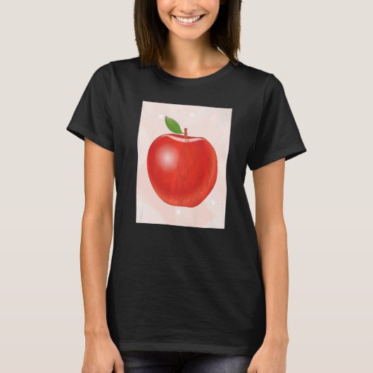 Apple Fruit Food Vegan Vitamins Fruit Apple T-shirt (Voorkant)