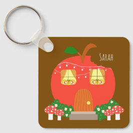 Apple Fruit Frog House Sleutelhanger