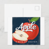 Apple  Fruit Label Retro Briefkaart (Voorkant / Achterkant)