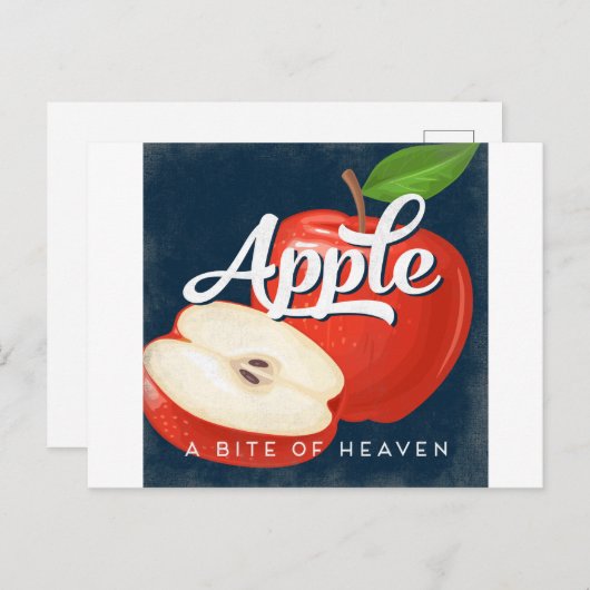 Apple  Fruit Label Retro Briefkaart (Voorkant / Achterkant)