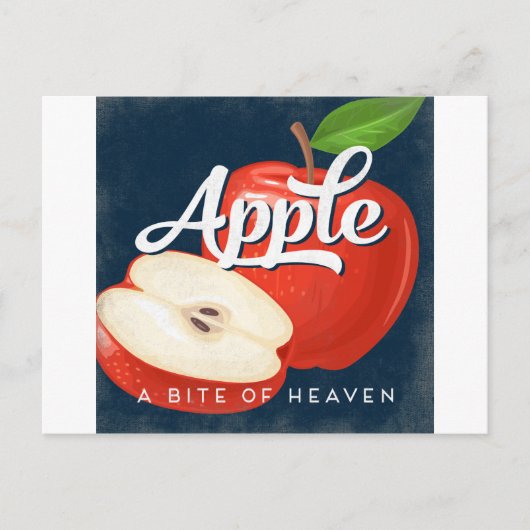 Apple  Fruit Label Retro Briefkaart (Voorkant)