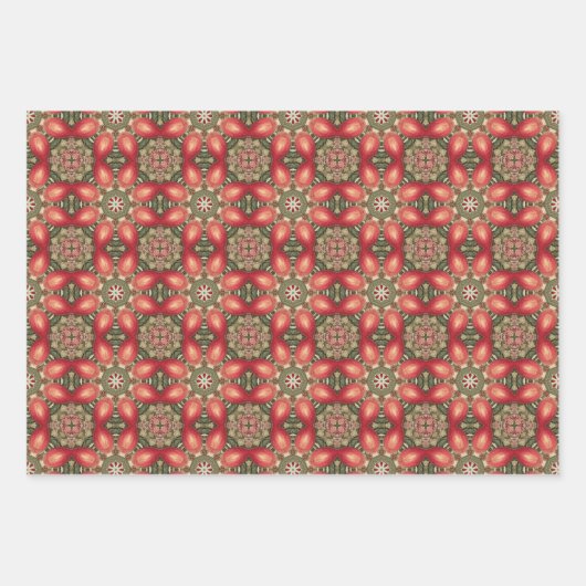 Apple Fruit Levendig Abstract Patroon Set 1 Inpakpapier Vel (Voorkant 2)