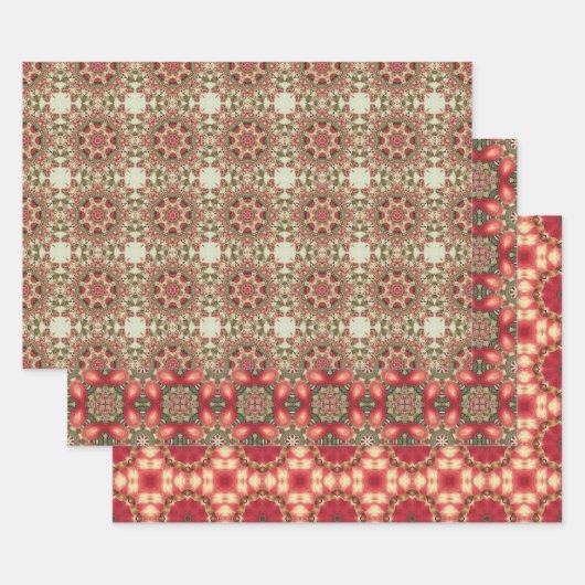 Apple Fruit Levendig Abstract Patroon Set 1 Inpakpapier Vel (Set)