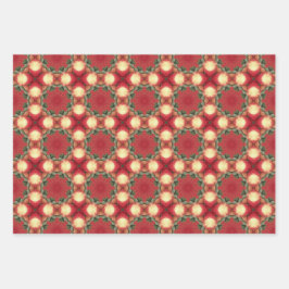 Apple Fruit Levendig Abstract Patroon Set 2 Inpakpapier Vel