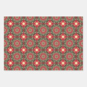 Apple Fruit  Levendig Abstract Patroon Set 3 Inpakpapier Vel (Voorkant)