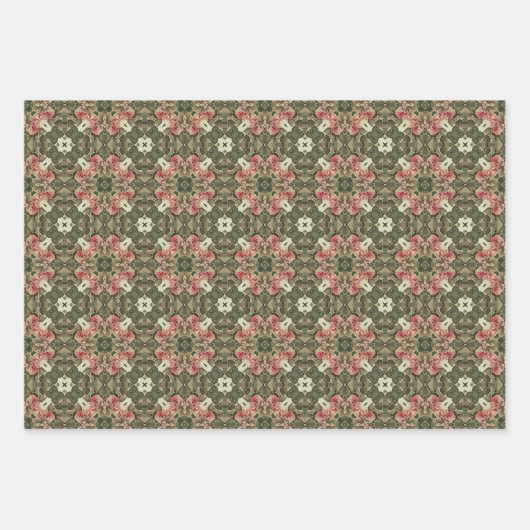 Apple Fruit Levendig Abstract Patroon Set 5 Inpakpapier Vel (Voorkant)