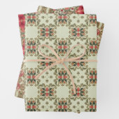 Apple Fruit Levendig Abstract Patroon Set 6 Inpakpapier Vel (In situ)