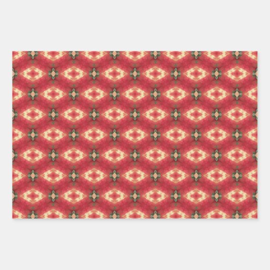 Apple Fruit Levendig Abstract Patroon Set 7 Inpakpapier Vel (Voorkant 3)