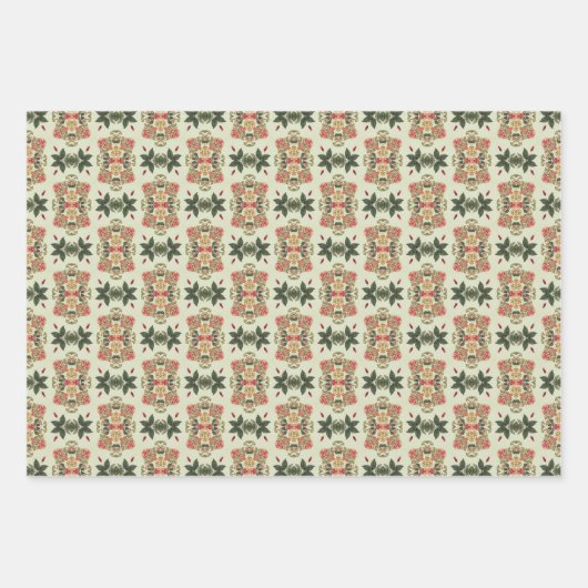 Apple Fruit Levendig Abstract Patroon Set 7 Inpakpapier Vel (Voorkant 2)