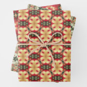 Apple Fruit Levendig Abstract Patroon Set 7 Inpakpapier Vel (In situ)