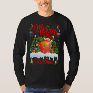 Apple Fruit Lights Kerstboom Kerstman Apple Kerstm T-shirt