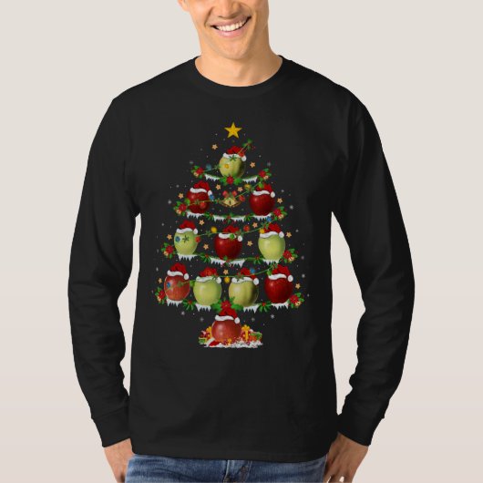 Apple Fruit Lover Xmas Lighting Apple Kerstman Tr T-shirt (Voorkant)