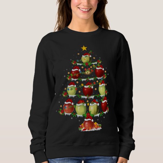 Apple Fruit Lover Xmas Lighting Apple Kerstman Tr Trui (Voorkant)