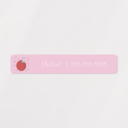 Apple Fruit School Class Lunch Name Number Labels (Design 2)