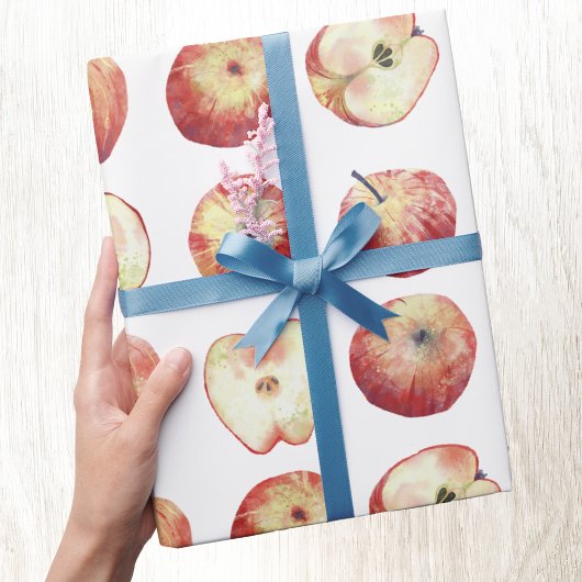 Apple Fruit Waterverf Cadeaupapier