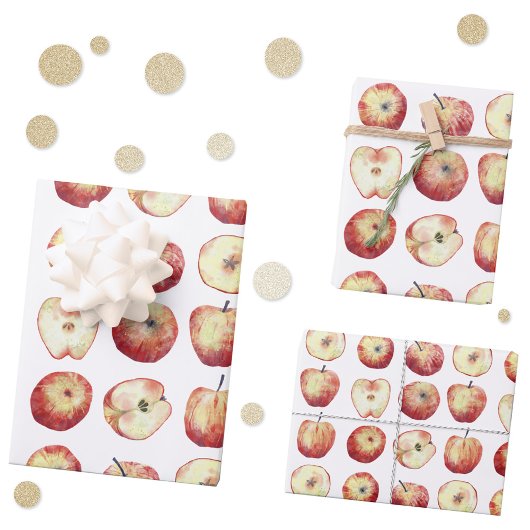 Apple Fruit Waterverf Inpakpapier Vel