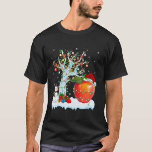 Apple Fruit Xmas Verlichtingsboom Santa Hat Apple T-shirt