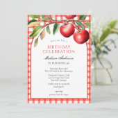 Apple Fruits Birthday Invitation Kaart (Staand voorkant)