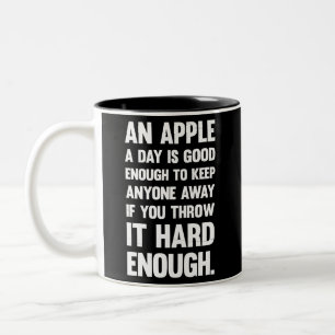 Apple Funny Quote. sarcastische grap sarcastis Tweekleurige Koffiemok