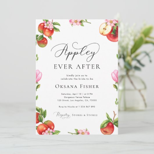 Apple Garden Appley ooit na het Vrijgezellenfeest Kaart (Staand voorkant)