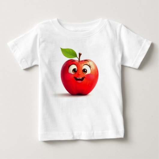 Apple gedrukte Baby Fijne Jersey T-Shirt (Voorkant)
