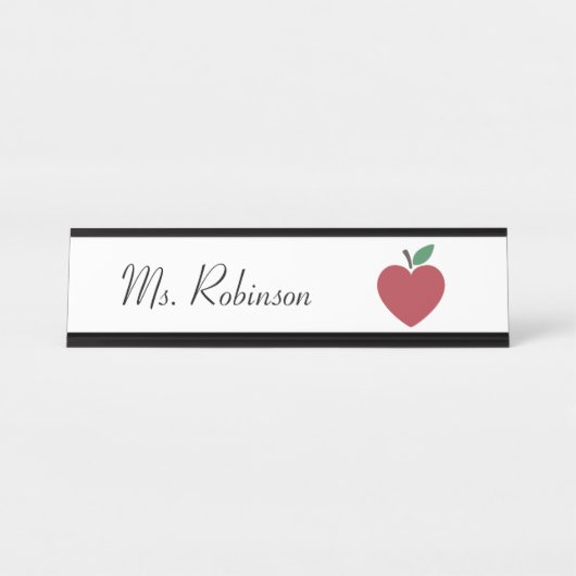 Apple gepersonaliseerde leraar bureau naambordje (Voorkant)