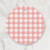 Apple Gingham Favor Bedank Tag Label (Achterkant)