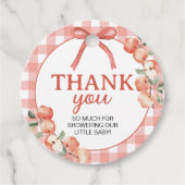 Apple Gingham Favor Bedank Tag Label (Voorkant)