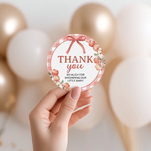 Apple Gingham Favor Bedank Tag Label