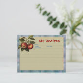 Apple Gingham Recipe Card Kaart (Staand voorkant)