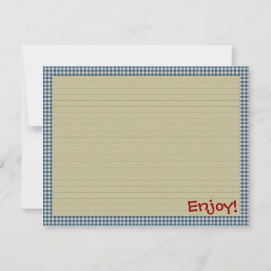 Apple Gingham Recipe Card Kaart (Achterkant)