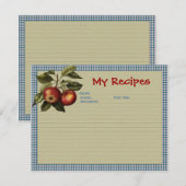 Apple Gingham Recipe Card Kaart (Voorkant / Achterkant)