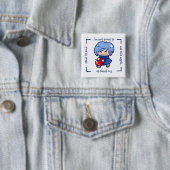 Apple Girl Vierkante Button 5,1 Cm (In situ)