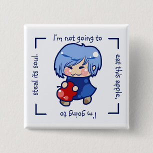 Apple Girl Vierkante Button 5,1 Cm
