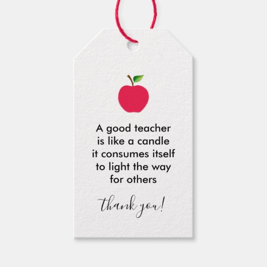 Apple Good Teachers Bedankt voor je waardering Cadeaulabel (Voorkant)