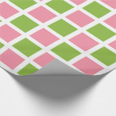 Apple Green and Salmon Roze Squares Wrapping Paper Cadeaupapier (Hoek)
