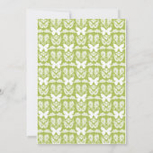 Apple Green and White Butterfly Wedding Invitation Kaart (Achterkant)